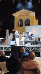 Live band rocks the piazza outside Campochiaro's town hall