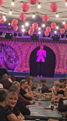 Musical performance draws crowds to outdoor tent event in Spain