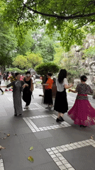 Morning park activities captured in Qingyang District, China