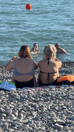 Peaceful beach day captured in Sirius, Russia