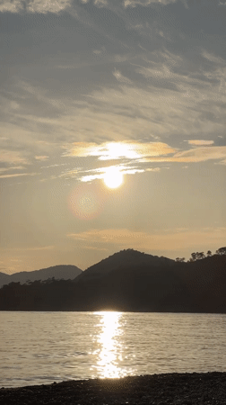 Sunset captured over water near Fethiye, Turkey