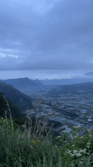 Overcast skies blanket Kintamani valley and rice terraces