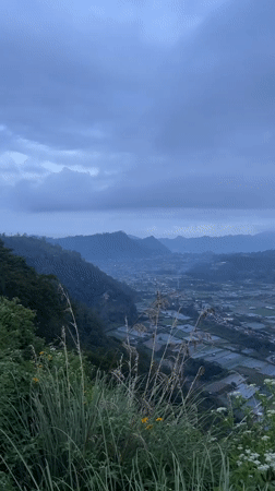 Overcast skies blanket Kintamani valley and rice terraces