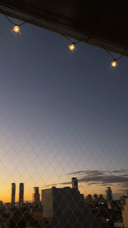 Buenos Aires skyline captured during twilight transition on May 17