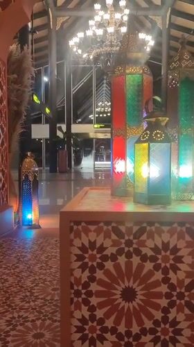 Airport decorative displays documented at Soekarno-Hatta International Terminal