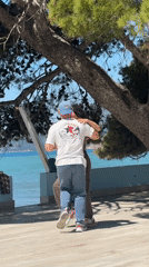 Couple dances, beachgoers enjoy sunny morning in Bar, Montenegro