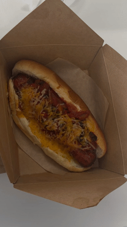 LA resident documents specialty hot dog meal from downtown high-rise