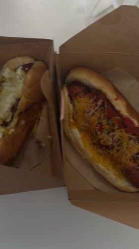 LA resident documents specialty hot dog meal from downtown high-rise