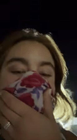 Woman records nighttime selfie video in Indio, California