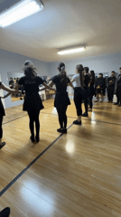 Dancers perform synchronized routine at Bulgarian studio