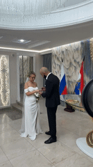Wedding ceremony and first dance in Tolyatti, Russia