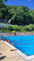 Sunny afternoon at the Dinkelscherben outdoor pool