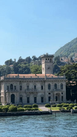 Boat excursion with passengers documented on Lake Como, Italy