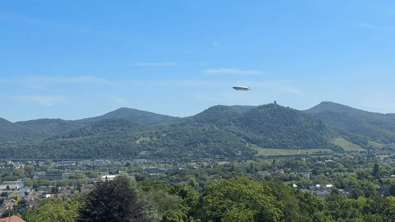 Zeppelin spotted flying over Bonn, Germany Thursday morning
