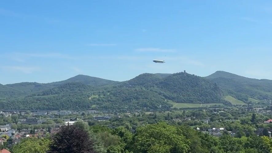 Zeppelin spotted flying over Bonn, Germany Thursday morning