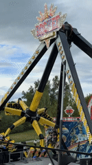 Carnival 'Rocket' ride operates in Riedlingen, Germany