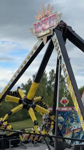 Carnival 'Rocket' ride operates in Riedlingen, Germany
