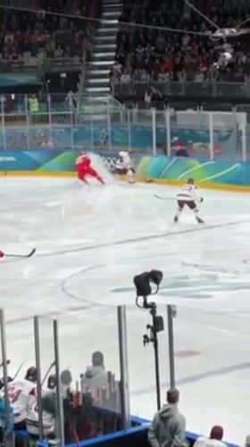 Hockey fans gather for Olympic game in Rho, Italy