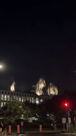 Fireworks over Montreal on a summer night