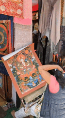 Buddhist artist paints Thangka as monks gather in Dharamkot