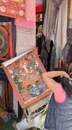 Buddhist artist paints Thangka as monks gather in Dharamkot