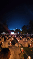 Candlelight ceremony held at Borobudur temple, Indonesia