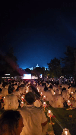 Candlelight ceremony held at Borobudur temple, Indonesia