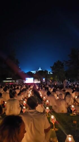 Candlelight ceremony held at Borobudur temple, Indonesia