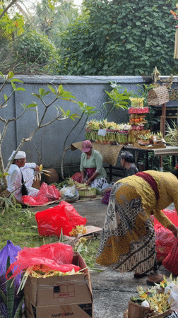 Balinese religious ceremony preparations observed across Nusa Penida
