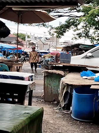 Morning market life unfolds in Lhokseumawe, Indonesia