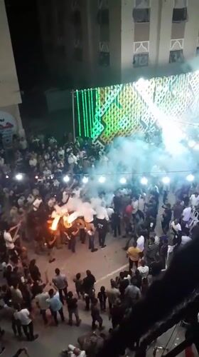 Wedding celebration draws crowds in Khan Yunis evening gathering
