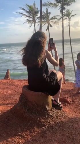 Tourists gather for photos at Thalaramba cliffs, Sri Lanka