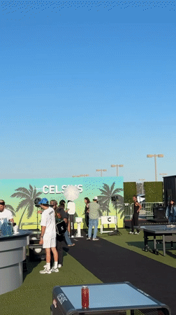 Celsius-branded outdoor event held in Glendale with stage setup