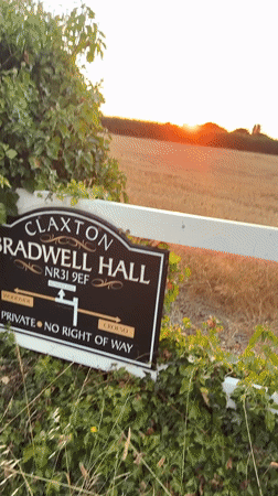 Sunset behind the treeline near Claxton Radwell Hall, Great Yarmouth