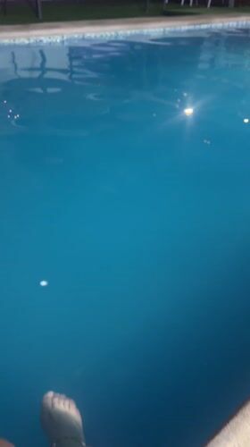 Nighttime pool area documented in Arica, Chile