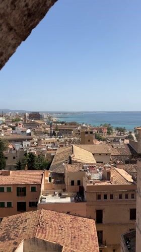 Tourist captures aerial views of Palma from cathedral vantage point