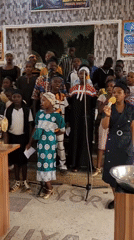 Children's choir performs during church service program