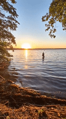 Sunset fishing and paddling scenes captured at peaceful waterways