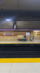 Train arrives at Buenos Aires subway station