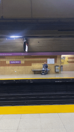 Train arrives at Buenos Aires subway station