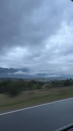 Vehicle captures roadside view in Yahinovo, Bulgaria
