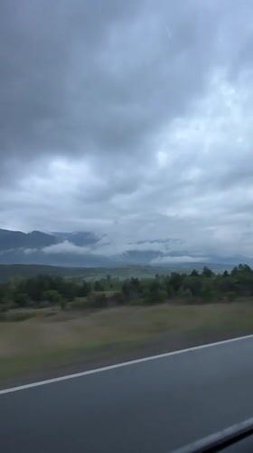 Vehicle captures roadside view in Yahinovo, Bulgaria