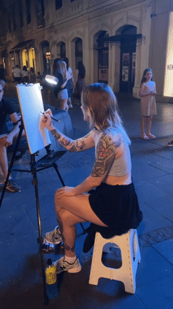 Belgrade street life: artists, vendors, and evening foot traffic