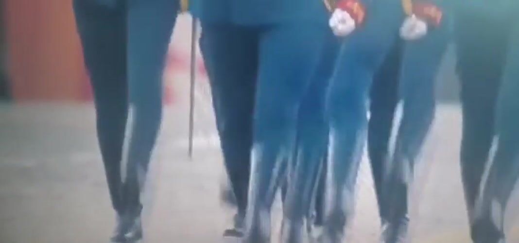 Ceremonial military parade in Brest, Belarus