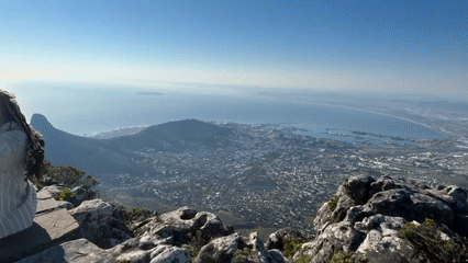 Panoramic Cape Town cityscape captured from Table Mountain viewpoint