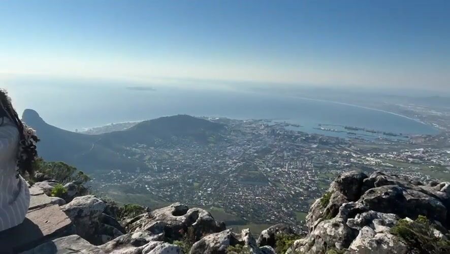 Panoramic Cape Town cityscape captured from Table Mountain viewpoint