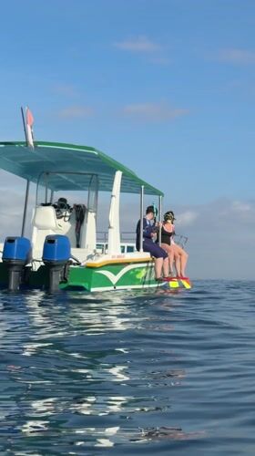 Family snorkeling excursion documented off Nusa Penida coast
