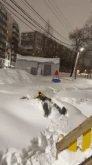 Winter snow jumping captured in Kazan residential area