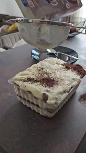Tiramisu prep and modern apartment buildings in Varna