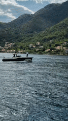 Ferry and boats spotted in Lepetane bay waters
